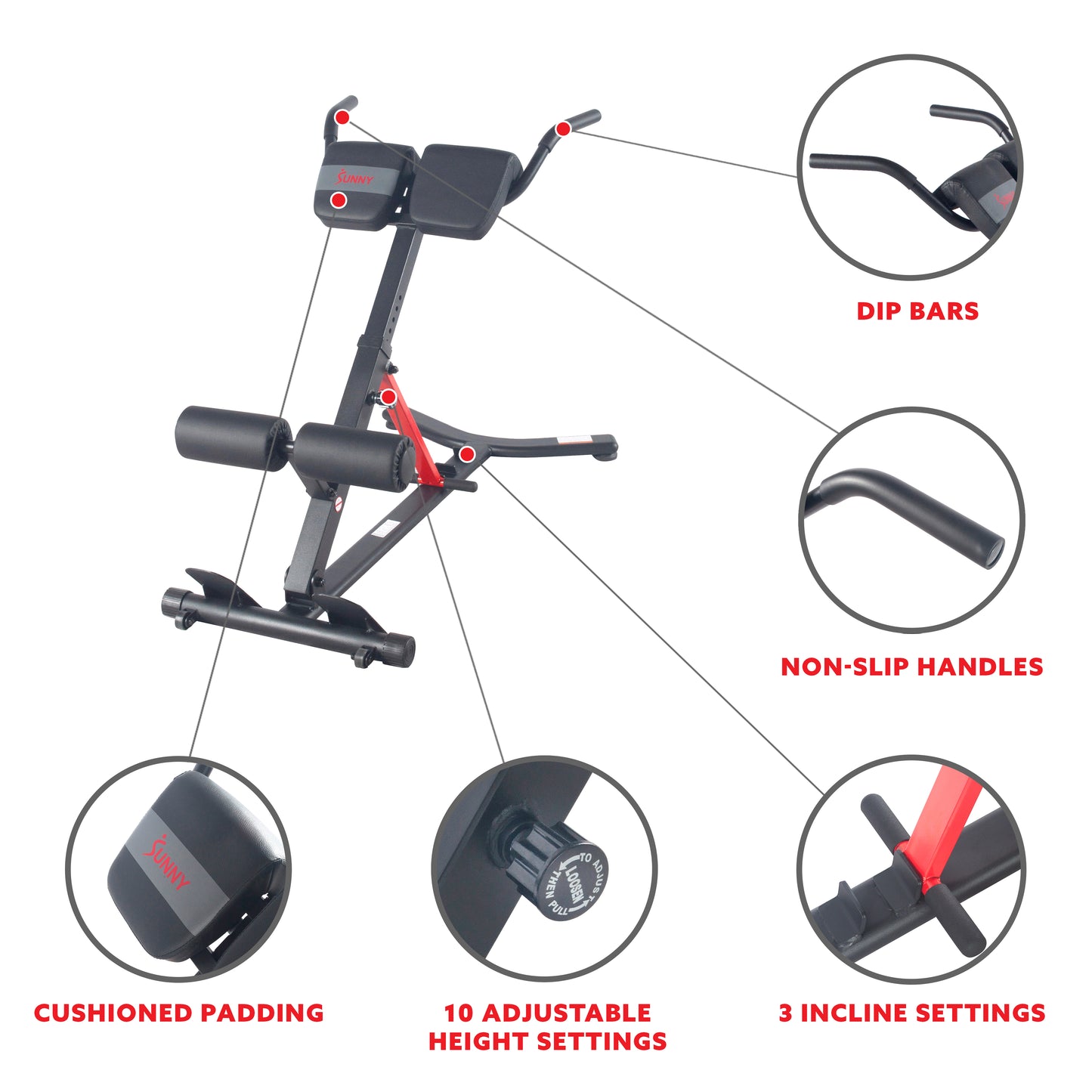 Sunny Strength™ Hyperextension Roman Chair With Dip Station