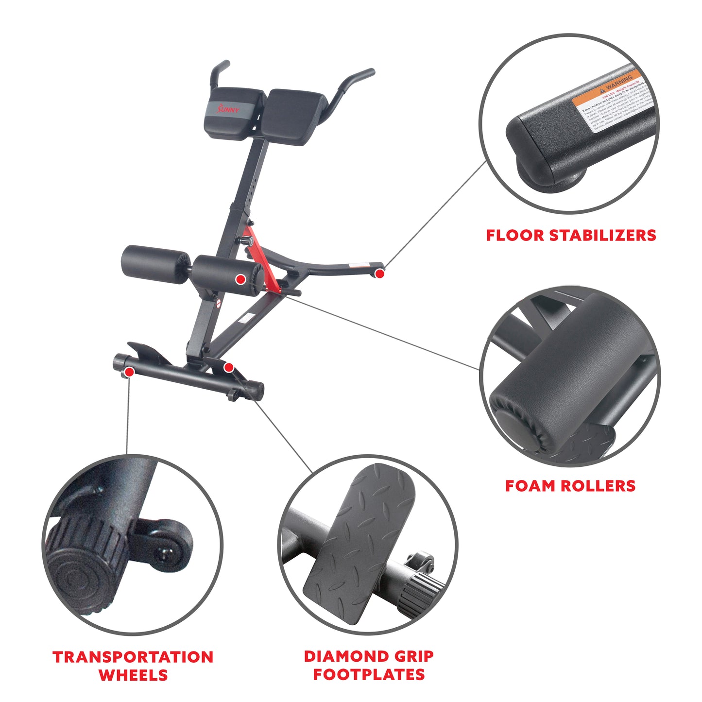 Sunny Strength™ Hyperextension Roman Chair With Dip Station