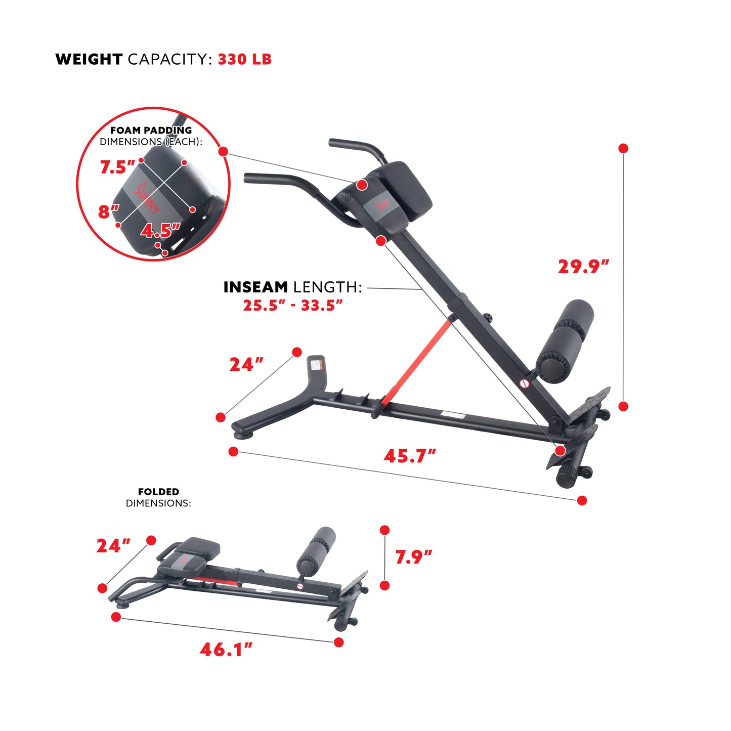 Sunny Strength™ Hyperextension Roman Chair With Dip Station