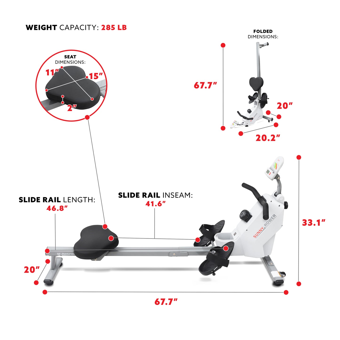 Smart Compact Magnetic Rowing Machine