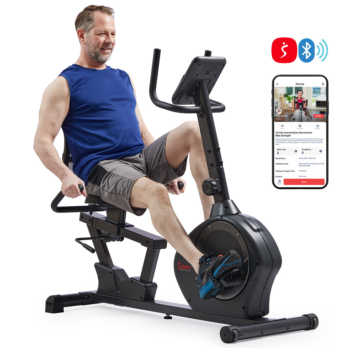 Smart Magnetic Heavy Duty Recumbent Bike