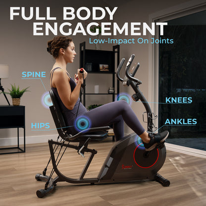 16-Level Smart Magnetic Resistance Recumbent Bike