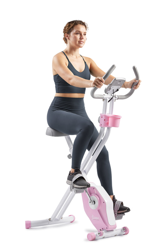 Pink Foldable Magnetic Exercise X-Bike