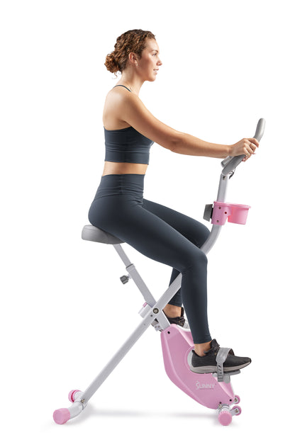 Pink Foldable Magnetic Exercise X-Bike