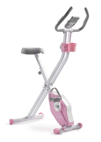Pink Foldable Magnetic Exercise X-Bike