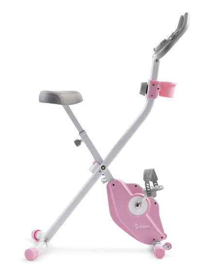 Pink Foldable Magnetic Exercise X-Bike