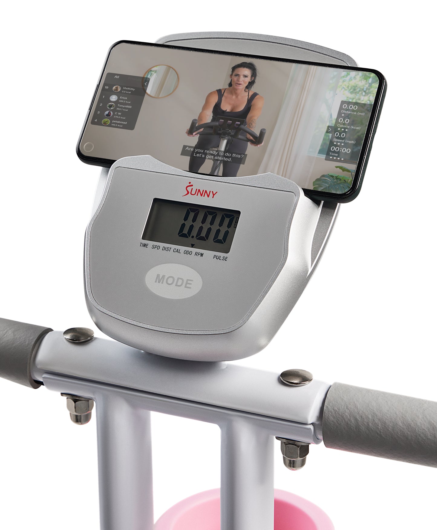 Pink Foldable Magnetic Exercise X-Bike