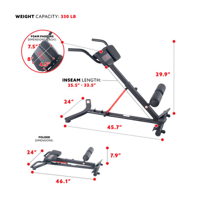 Sunny Strength™ Hyperextension Roman Chair With Dip Station