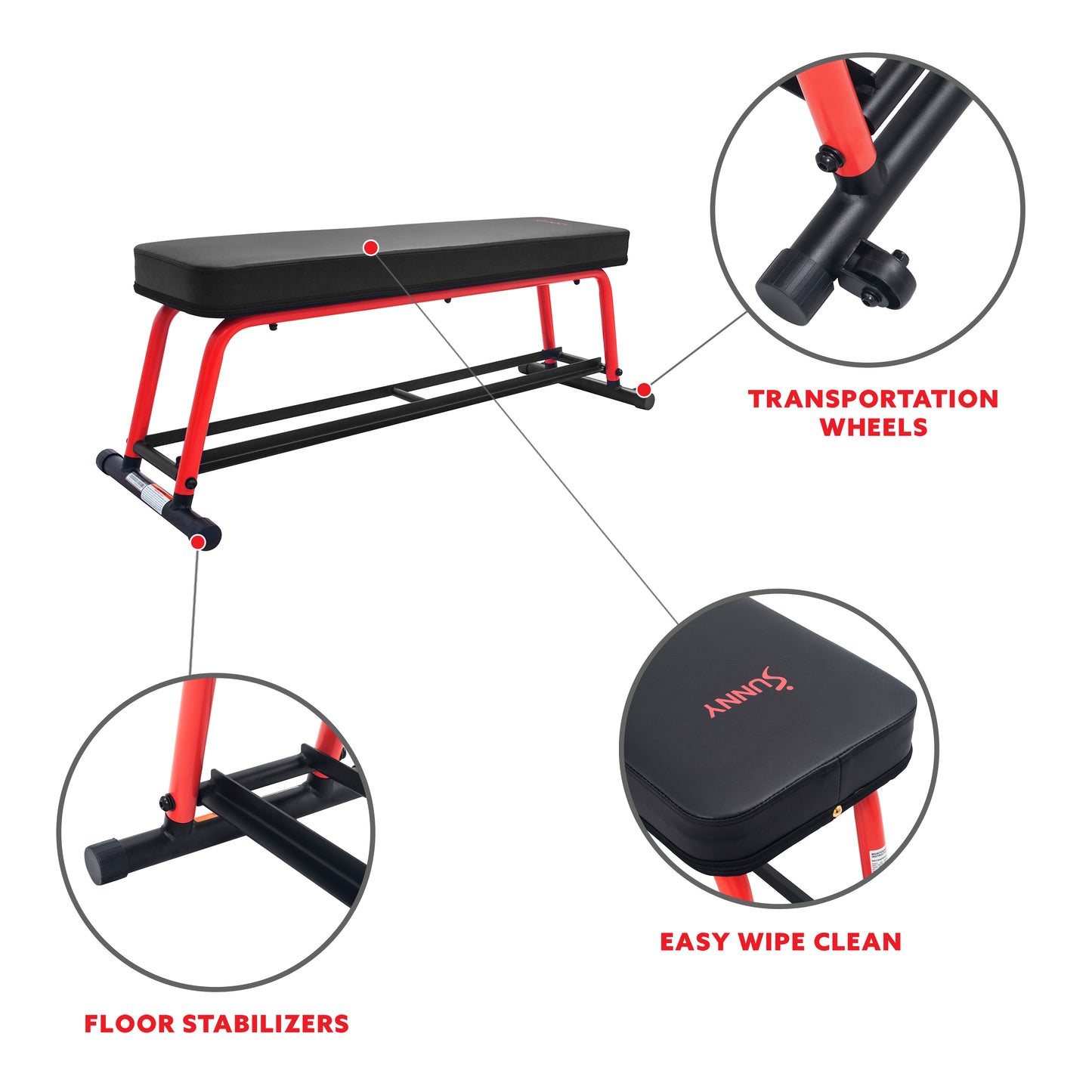 Power Zone Premium Strength Flat Bench with Dumbbell Rack