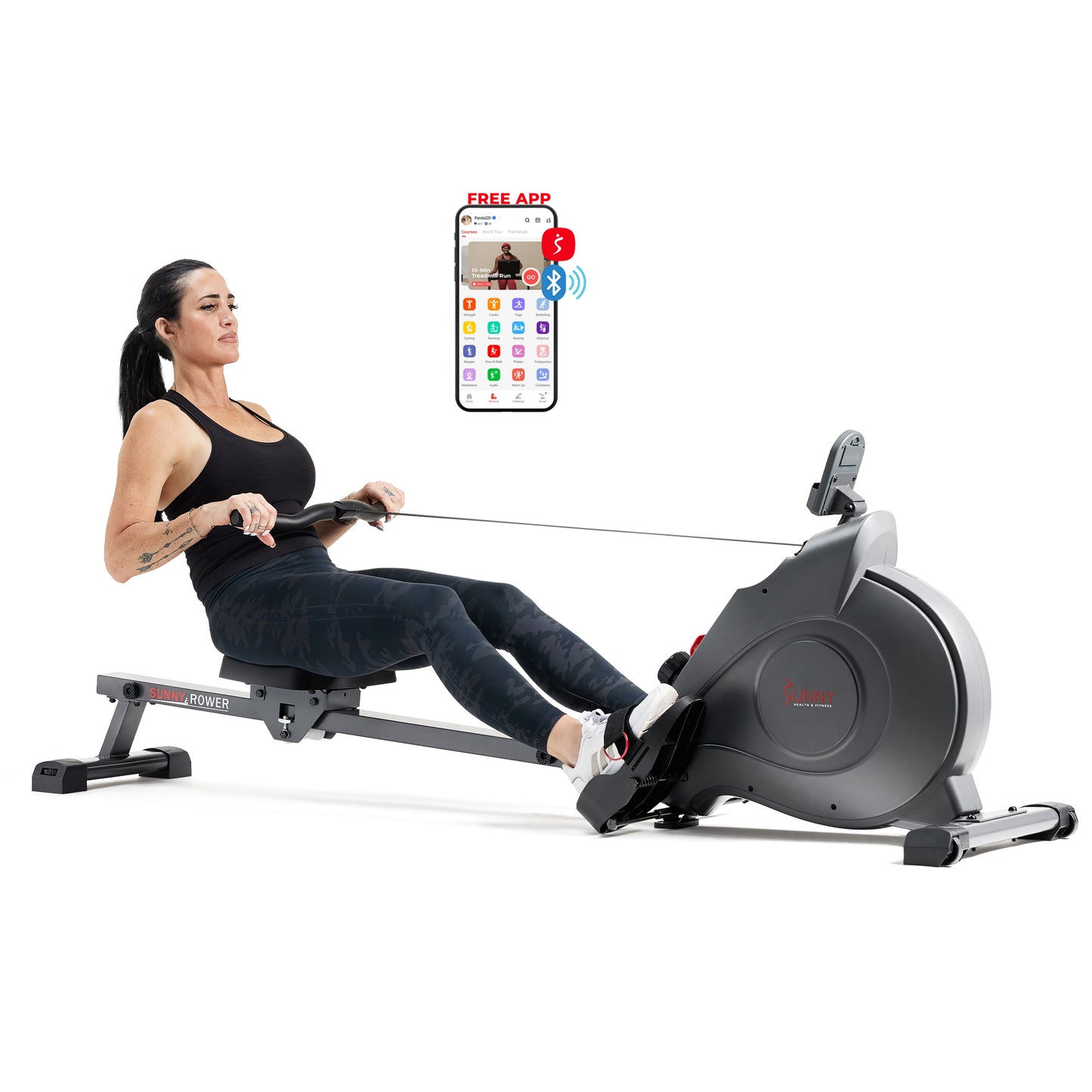 Smart Extra Long Slide Rail Magnetic Rowing Machine