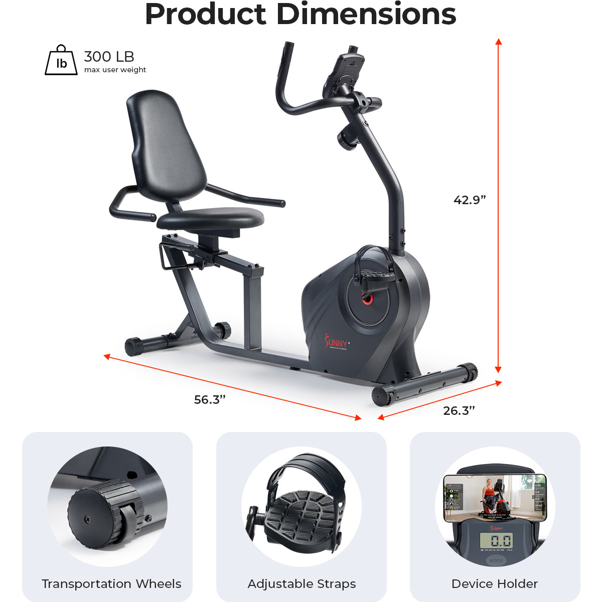 Smart Magnetic Resistance Recumbent Bike