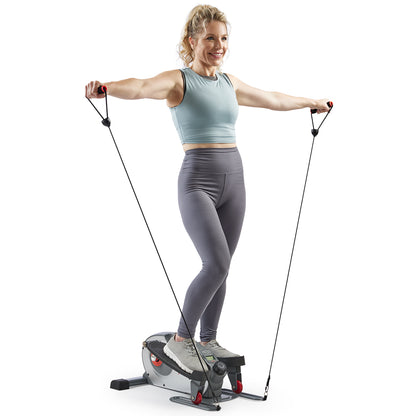 Smart Stand/Sit Mini Elliptical Exercise Trainer with Resistance Bands