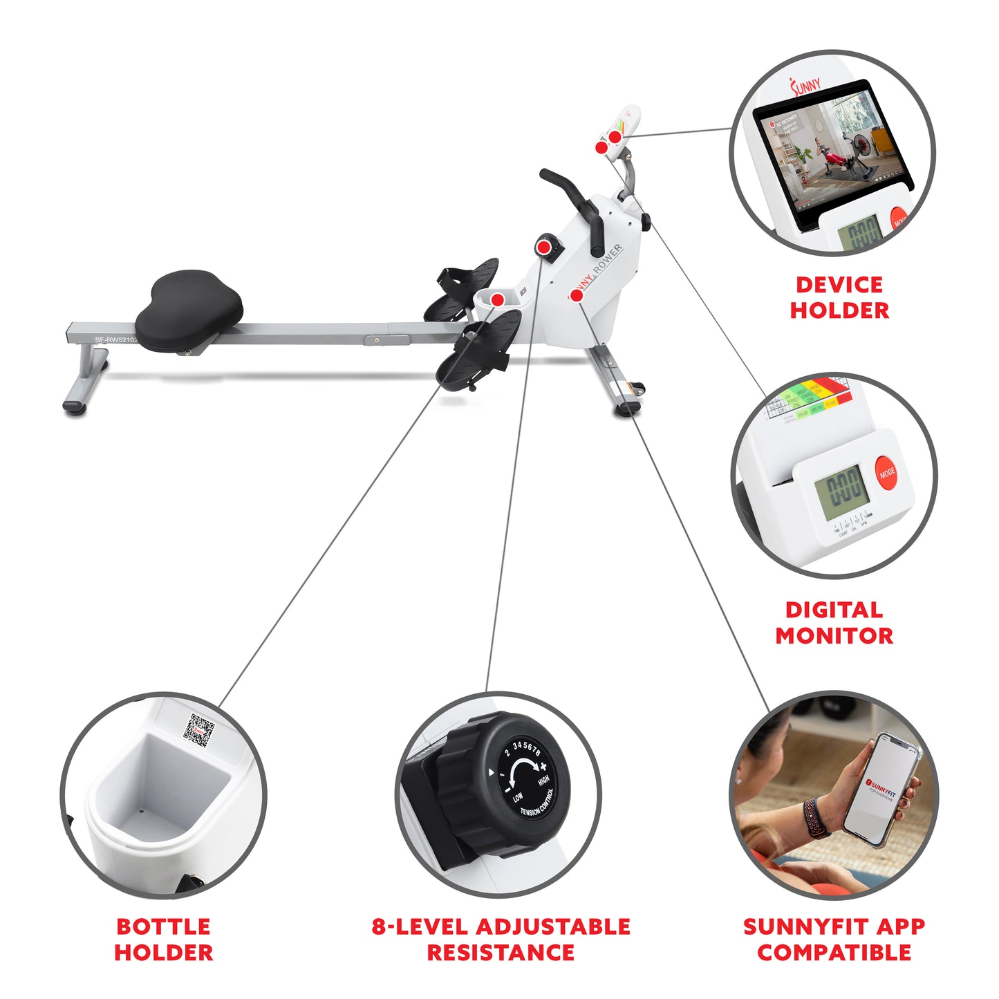 Smart Compact Magnetic Rowing Machine
