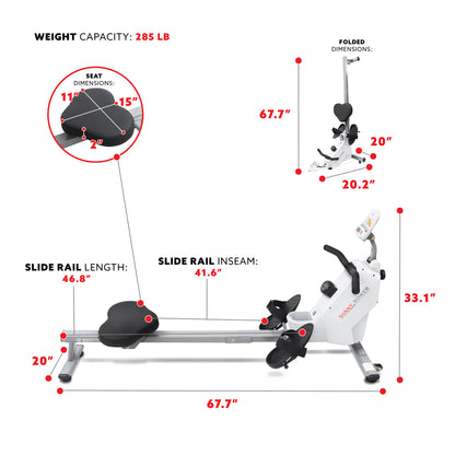 Smart Compact Magnetic Rowing Machine